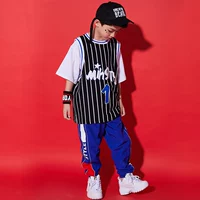 Trang phục khiêu vũ đường phố hip hop cho bé trai Quần dài tay ngắn Quần áo hiphop Quần áo trẻ em đường phố cho thấy thủy triều trang phục halloween