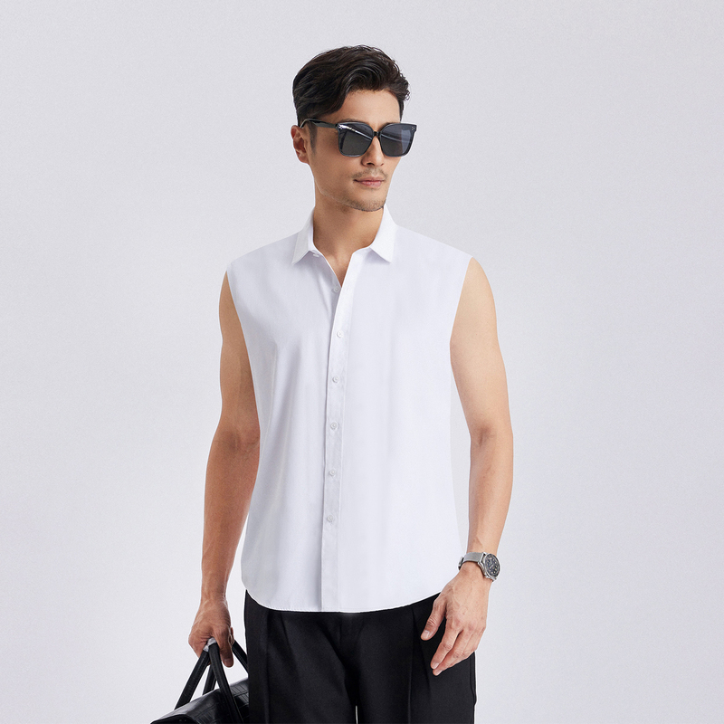 2026 New Sleeveless Shirt for Men, Summer Cool Breathable Lapel Vest, High-End Stylish White Shirt 2026 New Sleeveless Shirt for Men, Summer Cool Breathable Lapel Vest, High-End Stylish White Shirt