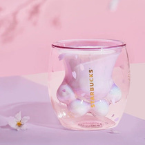 Glass cup female water cup net red creative trend cute vibrato cat claw cup high-value portable ins wind tea