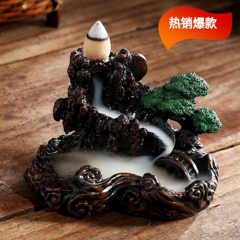 Incense burner household indoor agarwood incense burner glass sandalwood mosquito coil incense burner ring incense backflow incense ornaments incense plug