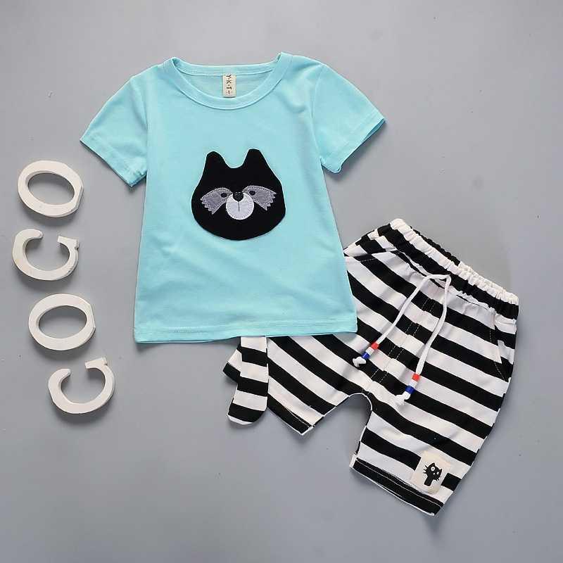 Việc vest quần short boy set mùa hè bé bông tay 1 tuổi 2 trẻ em 3 mùa hè 4 trở ngại 0 mỏng.