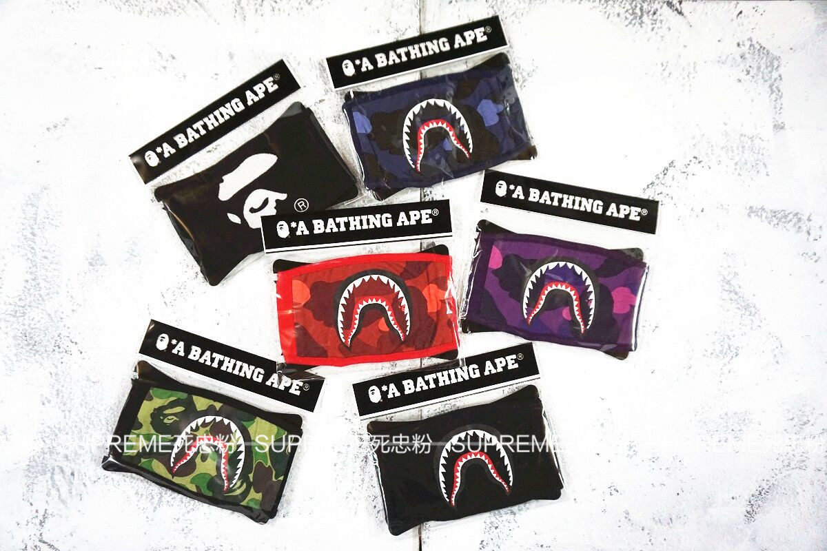 bape camouflage shark mouth mask ape mask trendy creative personality fashion trendy mask
