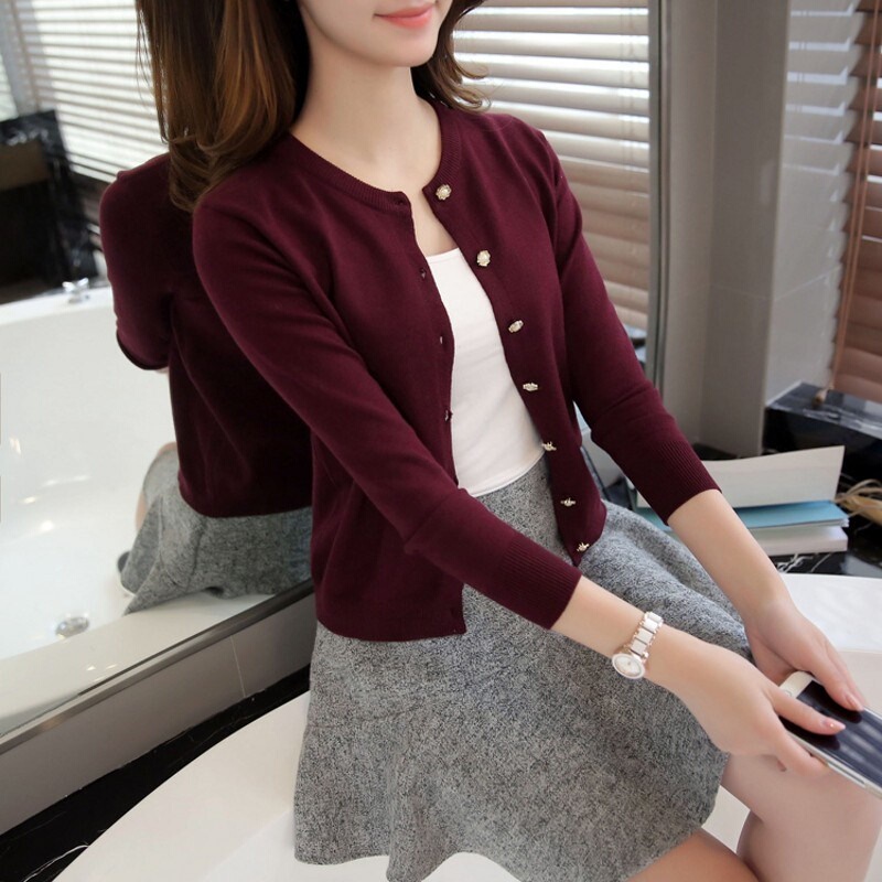 Knitted Cardigan for Women, Spring and Autumn, Non-Pilling, Plus Size, Thin Top, Nurse, Mom, Short, Versatile Sweater, Small Jacket