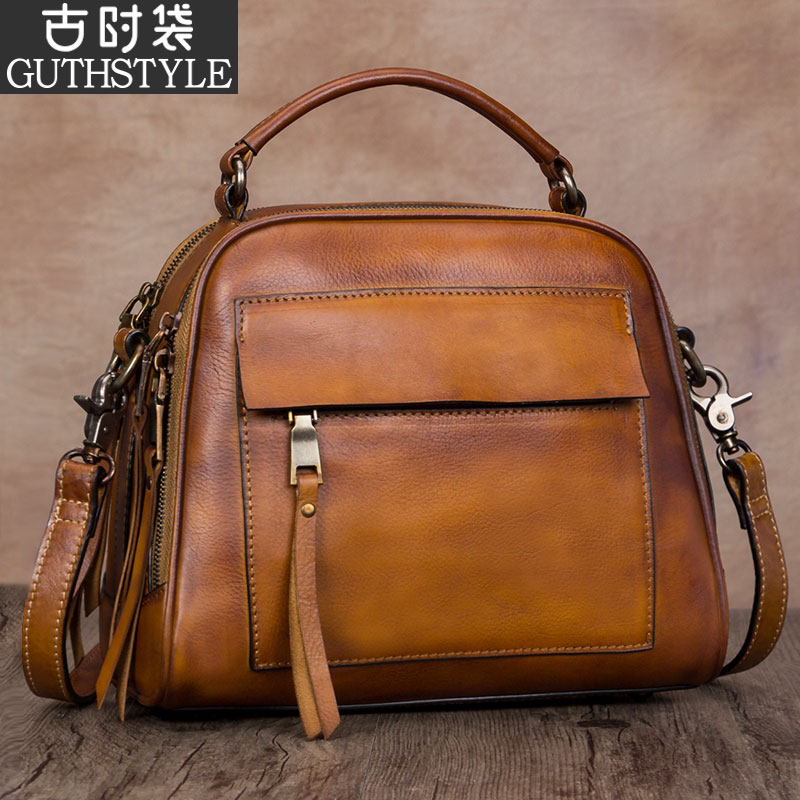 Leather retro bag women's leather women's bag messenger bag women's shoulder bag women's handbag women's small bag 2022 new