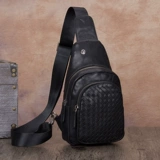 Кожаная плетеная барсетка, сумка через плечо, ретро сумка на одно плечо, нагрудная сумка, воловья кожа, из натуральной кожи