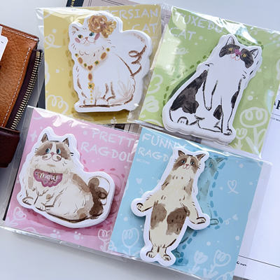 Two raccoons, SAN An's "So Many Cats" original planner, notepad, note paper, 30 sheets per pack, non-sticky