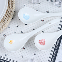 Thai nostalgia soup spoon long handle spoon creative ceramic spoon household soup spoon spoon porridge spoon 217