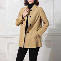 Spring and autumn new khaki windbreaker womens short section small high-end Korean version of the popular tooling jacket autumn