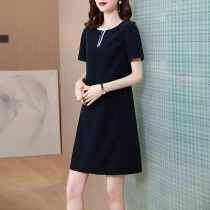 Simple temperament casual dress summer small children 2022 new bowknot h-shaped straight a-line skirt