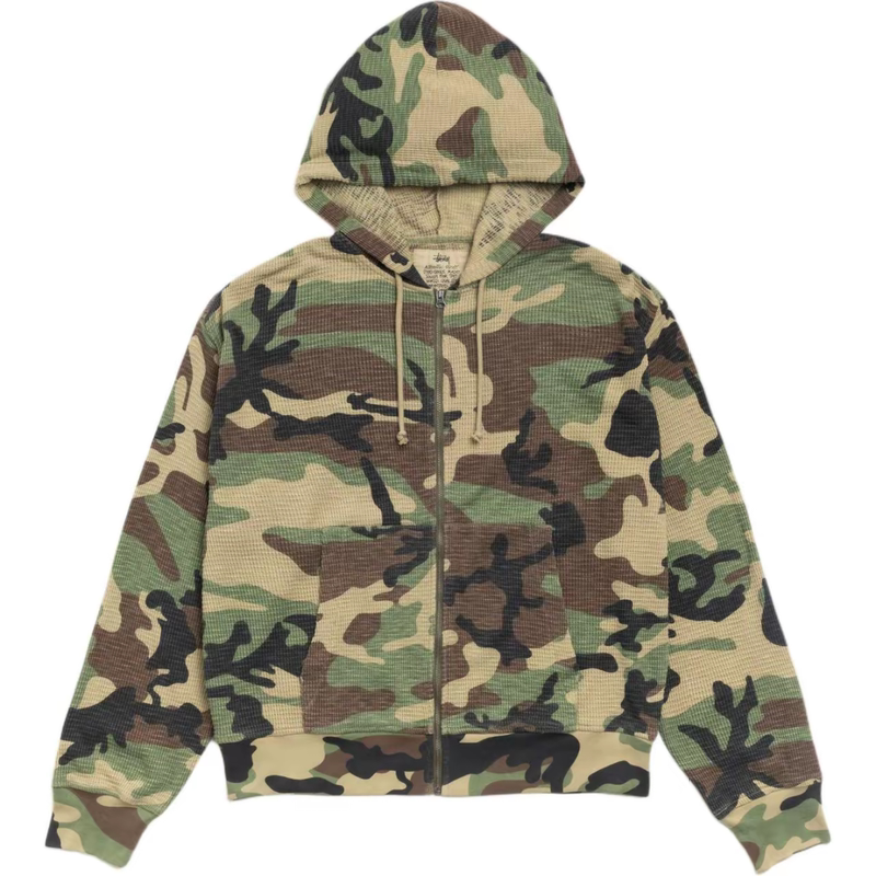 部分国现 Stussy 26 New Product Waffle Zipper Jacket