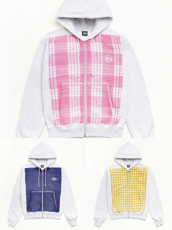Stussy 26Ss Striped Plaid Zipper Sweatshirt Jacket Stussy 26Ss Striped Plaid Zipper Sweatshirt Jacket