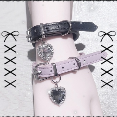 taobao agent [Spot] Local mines are mass -produced Lolita soft girl leather love rhinestone loving rhinestones handmade bracelet