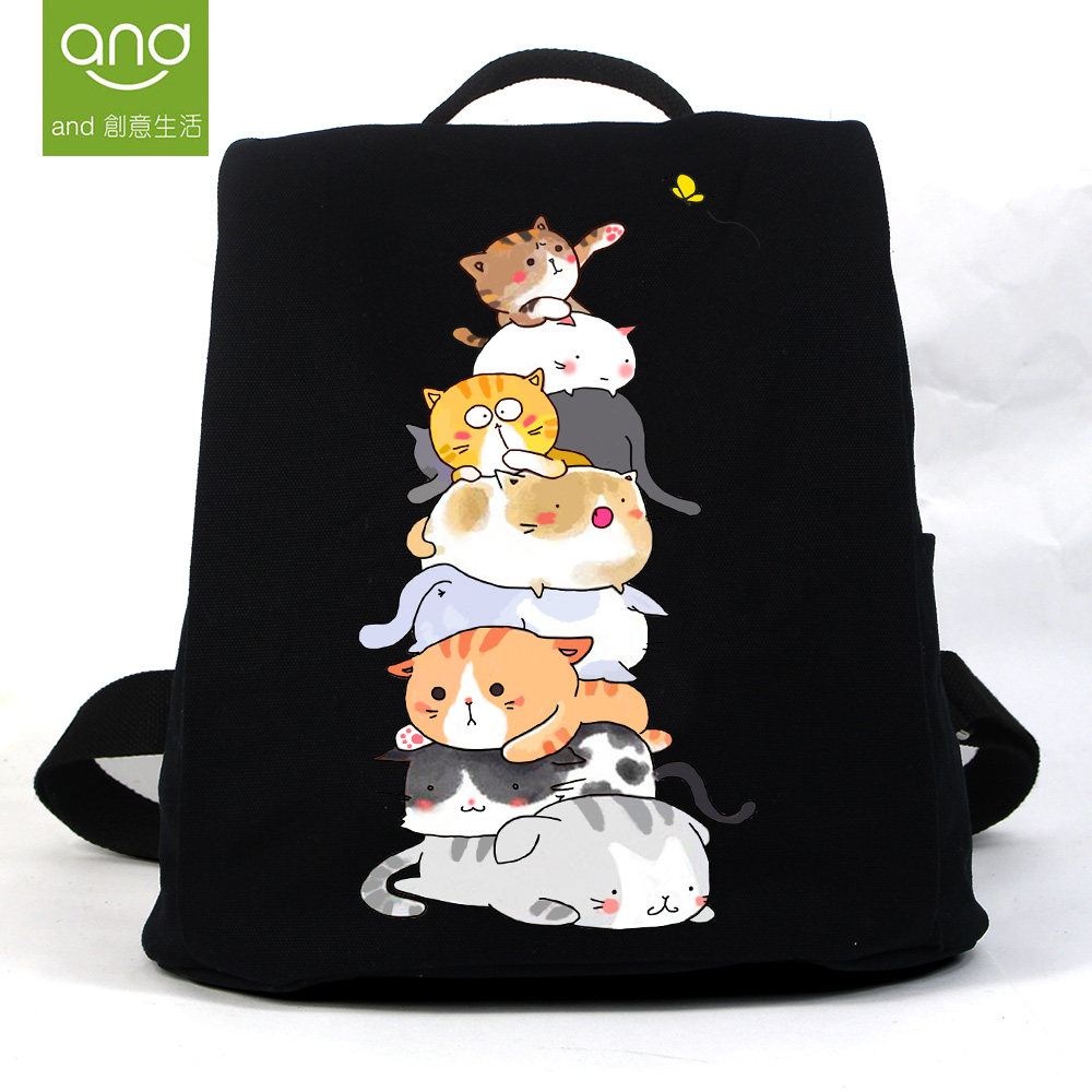 2018 new shoulder canvas bag literary small fresh student tutoring bag schoolbag children travel storage small backpack