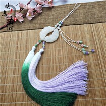 Natural white jade money dragon and phoenix forbidden step Palace literary and artistic National style tassel waist-wearing couples men and women Jade