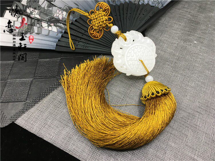 Chinese wind Han suit Yupei hang pendant stream Su waist card Ears Accessories accessories Ancient wind jade Jade Car Pendant Hanging Accessories Car Pendant