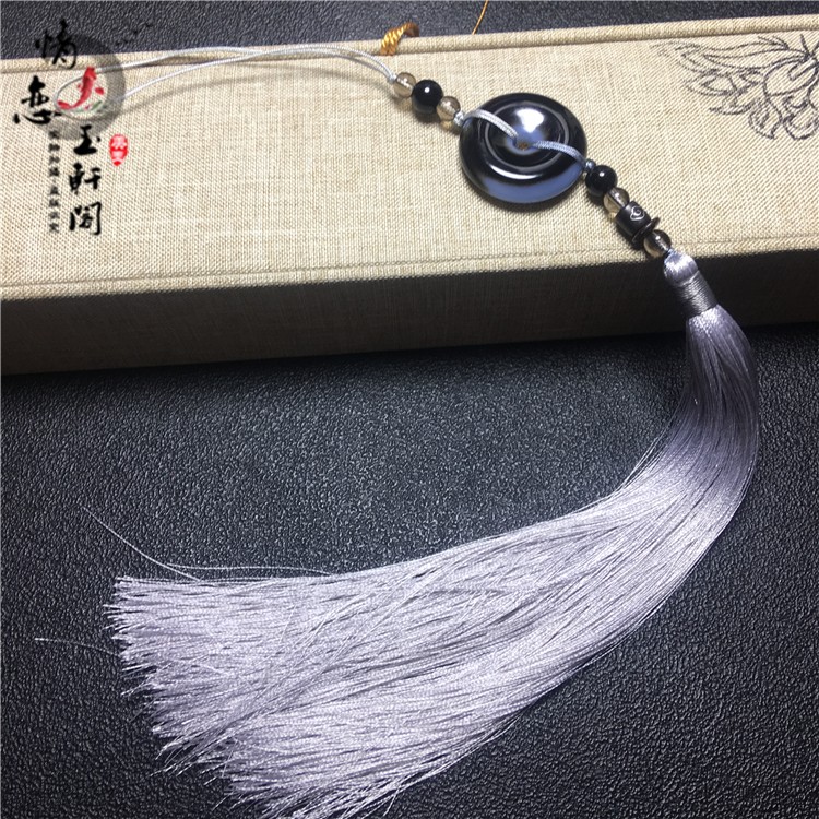 Manau Ping An buckle ancient wind Han clothes ancient clothes Yupei waist Peacock waist hanging stream Su fan pendant with accessories Accessories Flute Hanging and Xiaohang