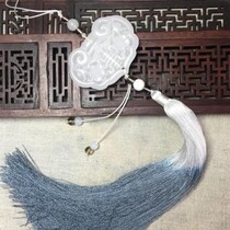 Natural Afghan White Jade plum blossom lock tassel original Hanfu waist pendant
