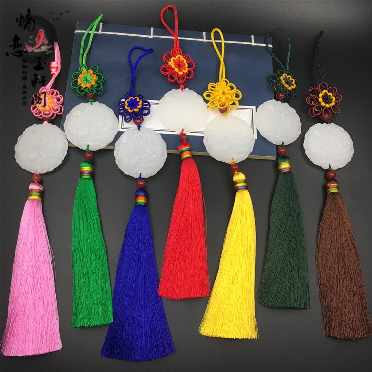 Original national wind white jade dragon and phoenix in Xiangxiang Su car pendant Yupei waist pew with ancient wind accessories