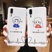 Cartoon Huawei mate40 Lovers Mobile Phone Shell Custom Apple 12 Arbitrary Model Glass Shell Apply iphone13