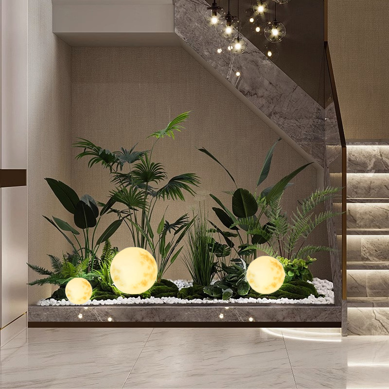 โคมไฟรูปดวงจันทร์สำหรับตกแต่งภายใน โคมไฟสร้างบรรยากาศในบ้าน โคมไฟประดับใต้บันได ใช้จัดแต่งลานบ้าน ลูกบอลเรืองแสง โคมไฟรูปดวงจันทร์ รูปทรงกลม