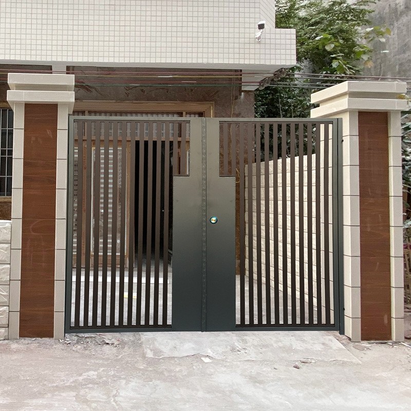 Iron gate courtyard door sealing plate door community outdoor door rural courtyard villa door double door custom stainless steel
