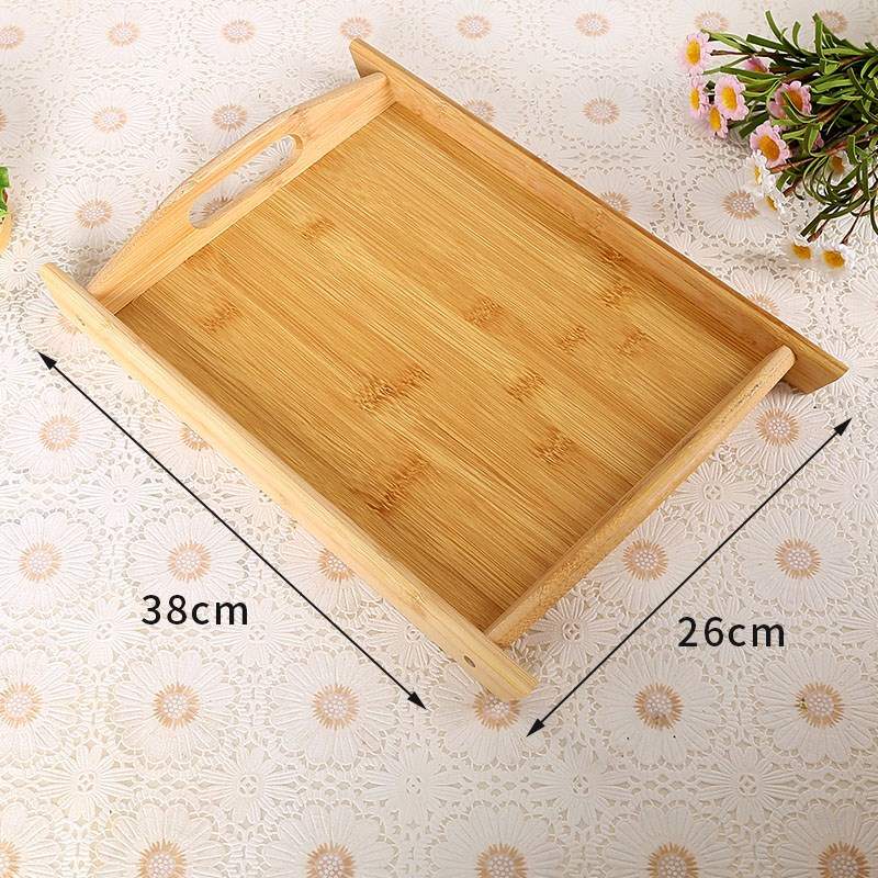 Hình chữ nhật khay gỗ khay khay sáng tạo châu Âu Nhật Bản và Hàn Quốc tấm gỗ lớn bằng gỗ tre khay tròn - Tấm đũa gỗ mun