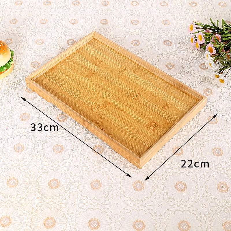 Hình chữ nhật khay gỗ khay khay sáng tạo châu Âu Nhật Bản và Hàn Quốc tấm gỗ lớn bằng gỗ tre khay tròn - Tấm đũa gỗ mun