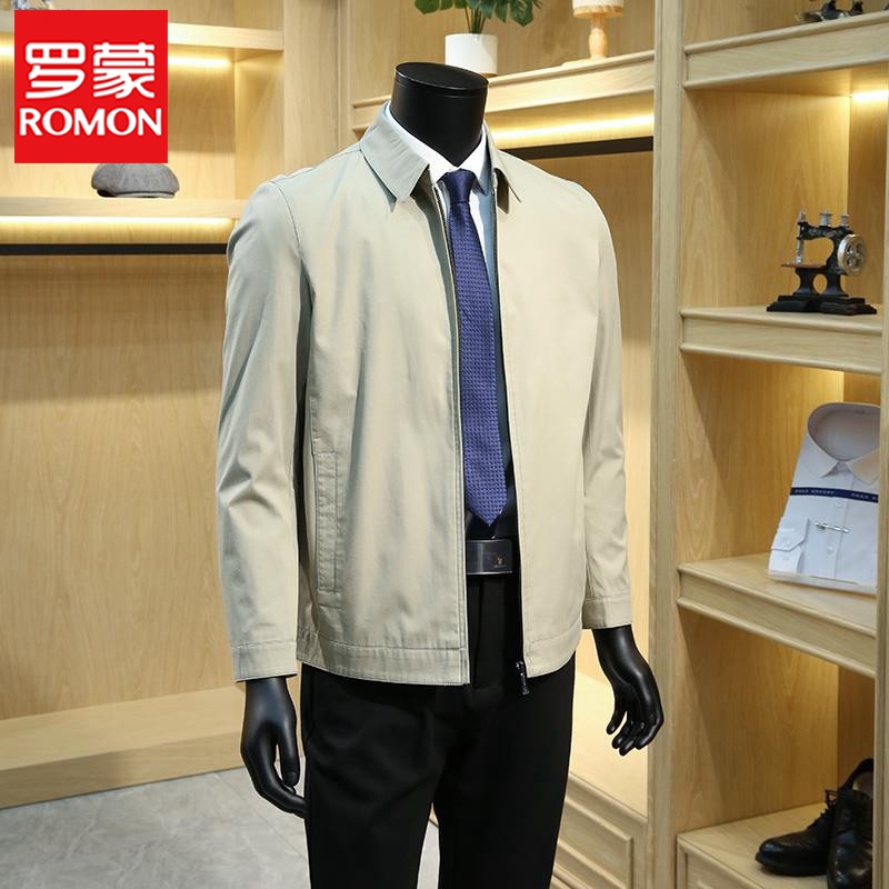 Romon High-End Dad Jacket 2026 Spring and Autumn Middle-Aged Men's Jacket Business Casual Thin Fashionable Autumn Coat