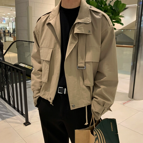 Осенняя куртка, трендовый комплект, в корейском стиле, оверсайз