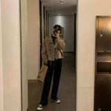 Осенняя куртка, трендовый комплект, в корейском стиле, оверсайз