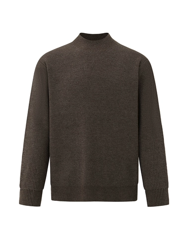 Мужской удерживающий тепло приятный телу трендовый трикотажный свитер для отдыха, высокий воротник