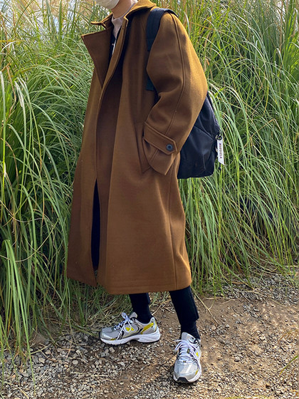 MRCYC呢子大衣男冬季加厚中长款韩系潮流高级感过膝风衣毛呢外套