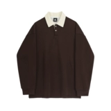 Демисезонный трендовый лонгслив для отдыха, футболка polo, осенний, свободный крой