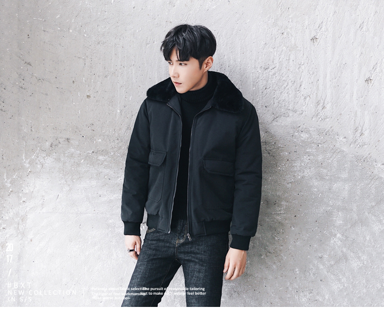 MRCYC bông quần áo nam đẹp trai dày ấm áo của nam giới Hàn Quốc phiên bản của sang trọng ve áo phù hợp với chuyến bay áo khoác áo khoác dày