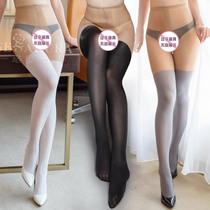 Silk stockings sex fun open file free of emotional uniform black silk can be torn ultra-thin invisible full transparent black widow sexy splicing