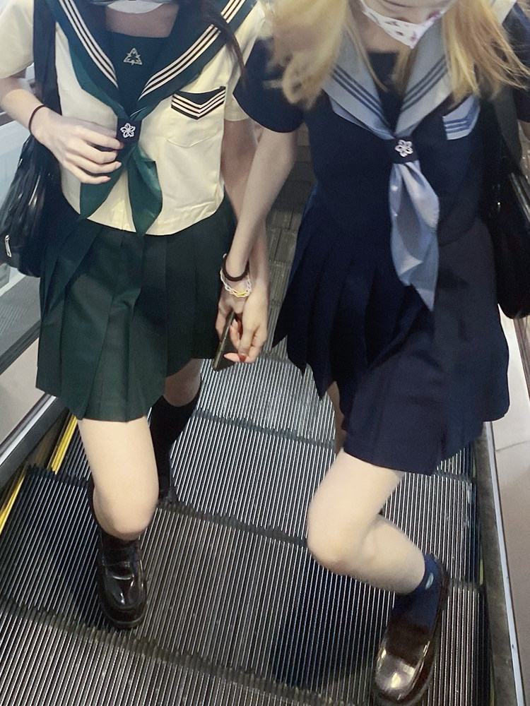 [GIRLS ROUTE] FOX RABBIT ORIGINAL SAILOR SUIT JK UNIFORM COLLEGE STYLE SUIT SHORT SLEEVE SUMMER TOP BASIC MODEL