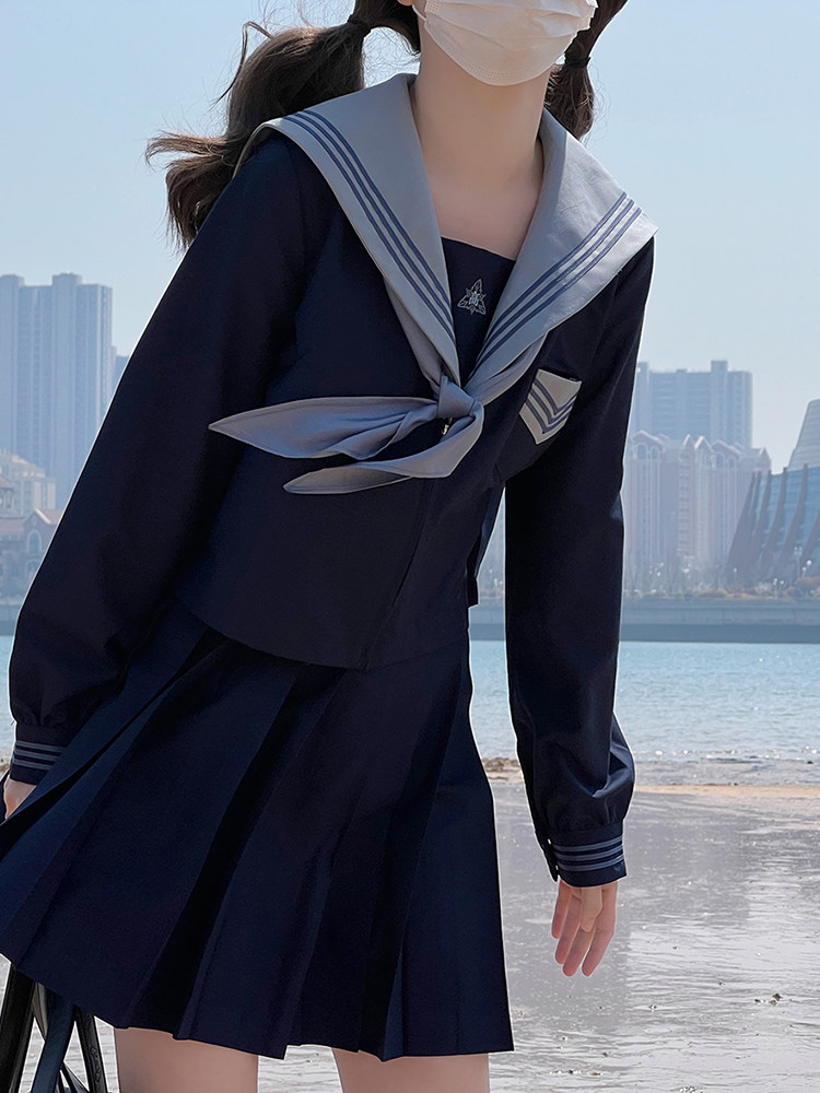 [GIRLS ROUTE] FOX RABBIT ORIGINAL SAILOR SUIT JK UNIFORM COLLEGE STYLE SUIT SHORT SLEEVE SUMMER TOP BASIC MODEL