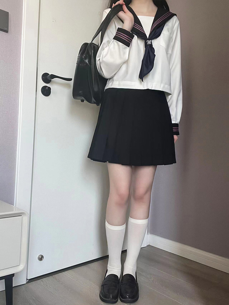 FOX RABBIT JK ORIGINAL GENUINE SHORT SLEEVE UNIFORM SAILOR SUIT INTERMEDIATE SUIT WOMENS SUMMER COLLEGE STYLE STUDENT BASIC SUIT