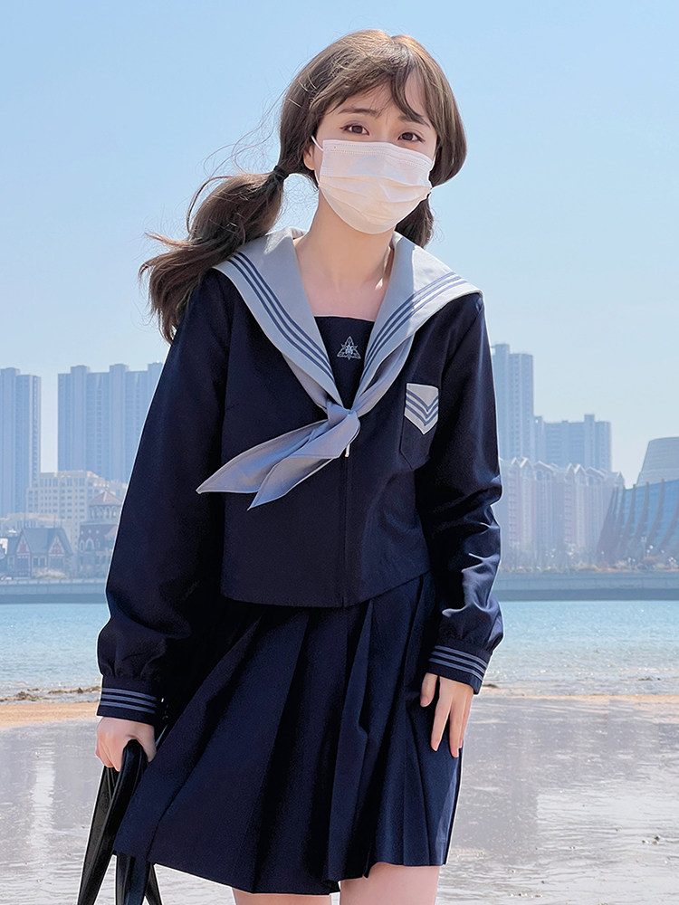 [GIRLS ROUTE] FOX RABBIT ORIGINAL SAILOR SUIT JK UNIFORM COLLEGE STYLE SUIT SHORT SLEEVE SUMMER TOP BASIC MODEL