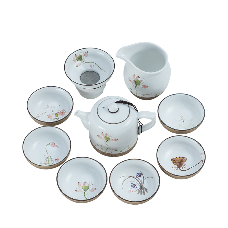 Jingdezhen Ceramic Hand-painted Tea Set Set Up of Tea Tea Set With Tea Set Home Teapot Side Make Pot Lid Bowl of Tea Cup Set of Tea Cups