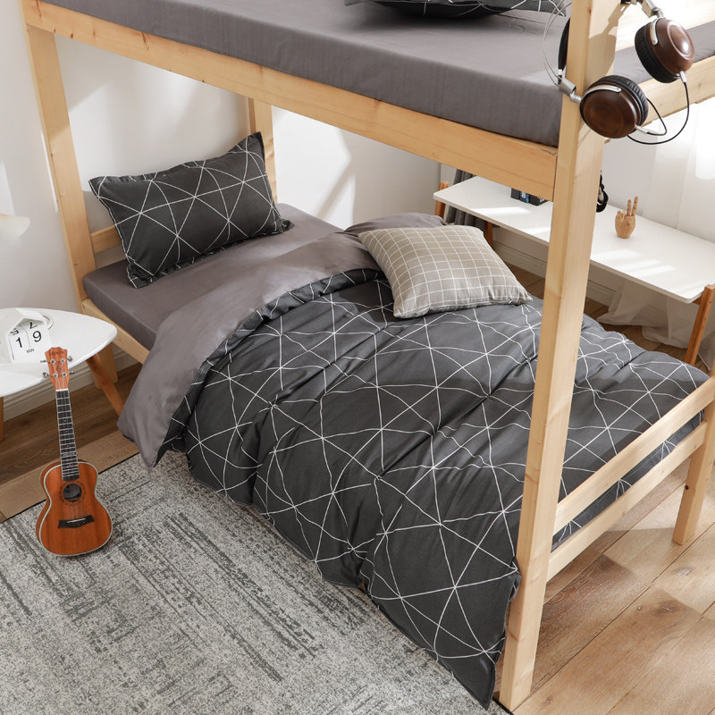 Student dormitory quilt cover four-piece summer fresh bed sheet quilt cover three-piece bedding dormitory single winter