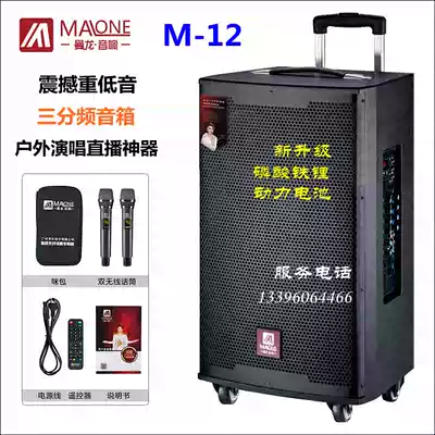 Manlong M12 inch outdoor square singing and dancing audio Park playing and singing Entertainment Net red speaker power battery