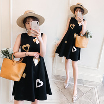 Pregnant womens summer dresses Fashion trend hot mom late pregnant womens skirts summer 2021 net red pregnant womens summer skirts