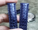 Темно-синий ремешок для часов, крокодил, 18mm, 19mm, 20mm, 21mm, 22mm, из натуральной кожи, делается под заказ