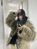 Spot*Opn 23SS YY Факс имитация меха имитация мех - очень мягкий костюм Y2K носит куртки плюшевые куртки с обеих сторон