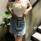 (Spot*) Ho of CB 21 Летние летние слова, плечо выигрыш, падающая элегантная элегантная рыбная кость вместе T -For