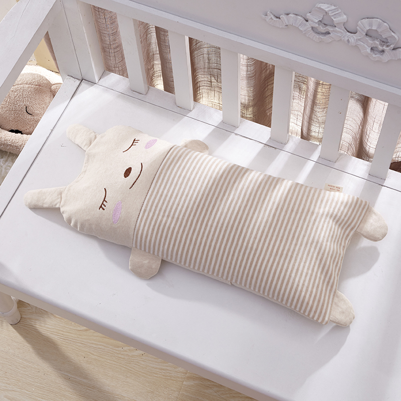 Cartoon bunny baby colorful cotton pillow breathable children's soft cotton buckwheat millet cot neck pillow
