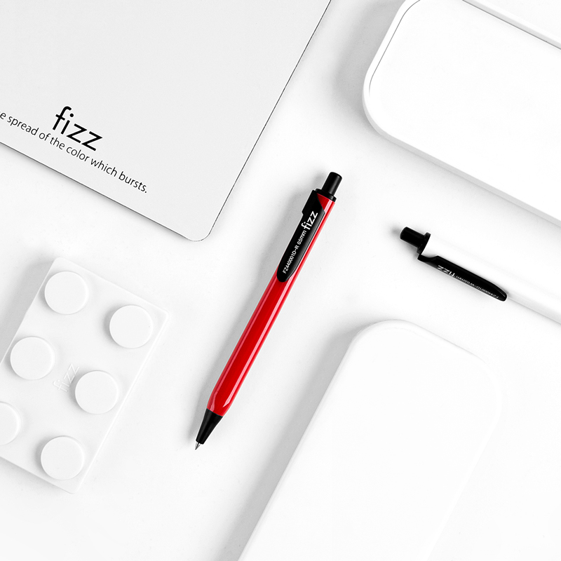 fizz低重心按动中性笔金属笔杆六色0.5学生文具用品办公考试专用笔创意网红抖音笔ins简约水笔签字笔黑笔速干