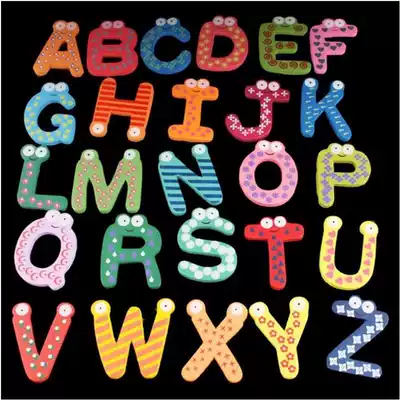Cute Set 26 Letters Alphabet Wooden Fridge Magnets Big #5151