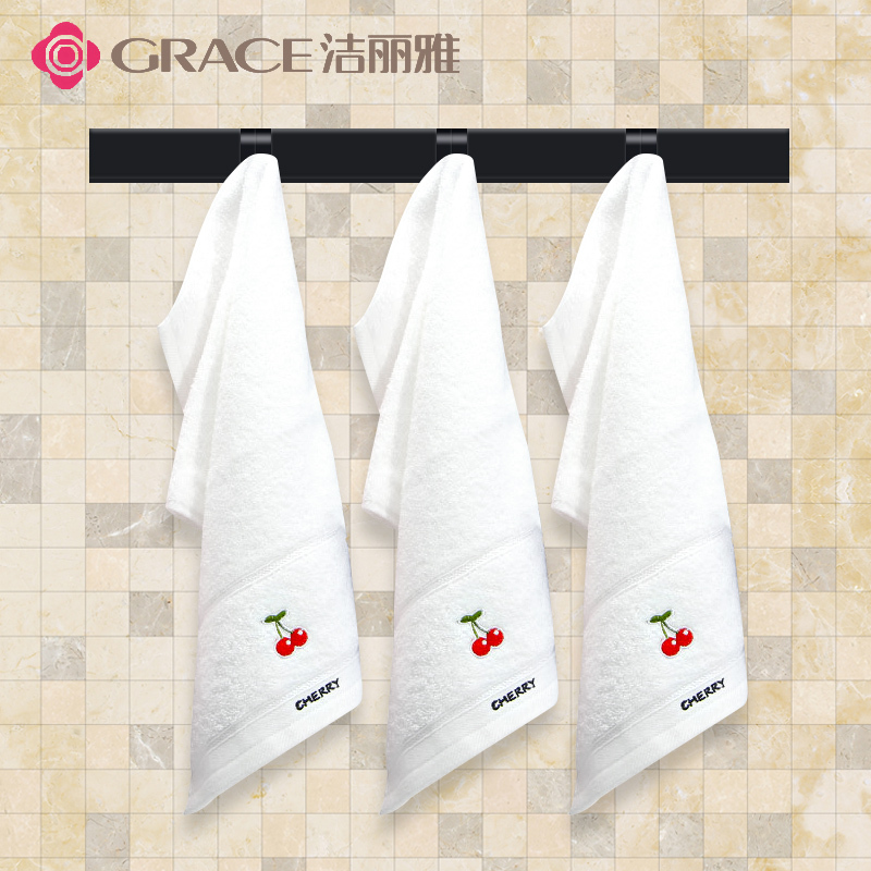 White Towel Jialiya Pure Cotton Embroidered Face Towel Adult Absorbent Household Men and Women Children Small Face Towel All Cotton